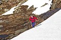 Sue on snow patch